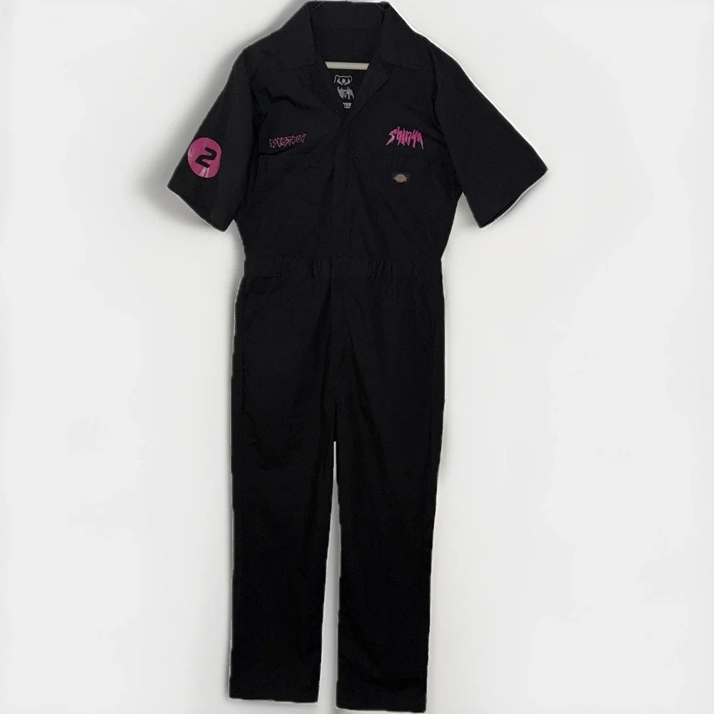 RWB X SHINYA Mechanic Jumpsuit Dickies Short Sleeve Coveralls Black Mens Small